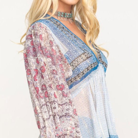 NWT Free People Aliyah Printed Tunic Size Small - Picture 3 of 7